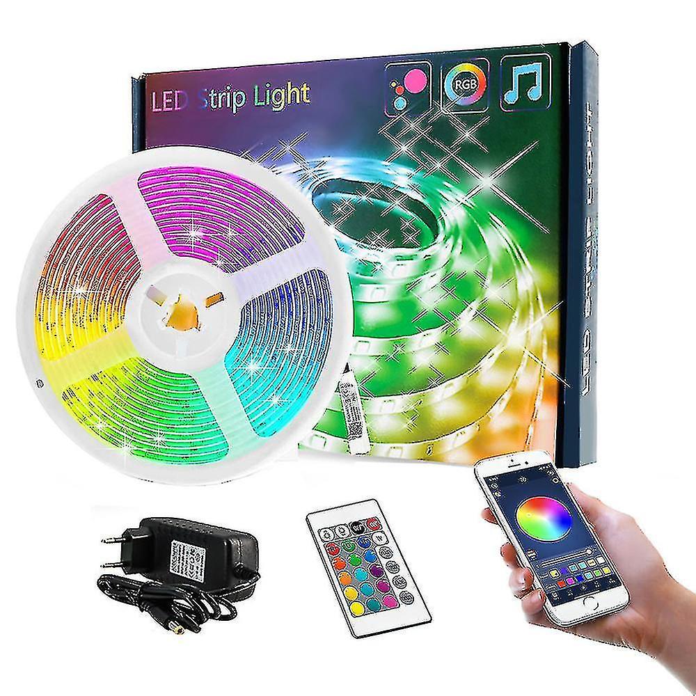 Bluetooth Led Strips 15 Meters - Rgb Lighting With Remote Control Smd 5050 Color Adjustment