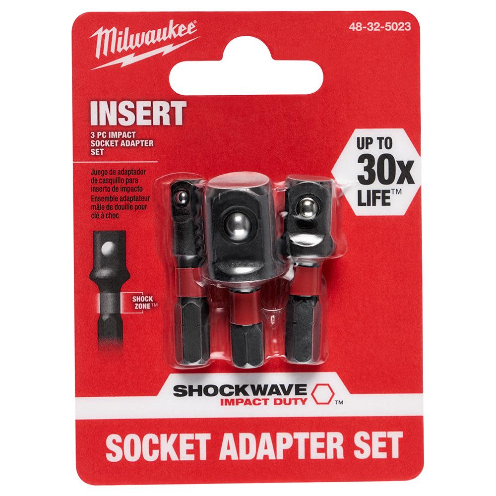 SHOCKWAVE™ 3-Piece Insert Socket Adapter Set ;