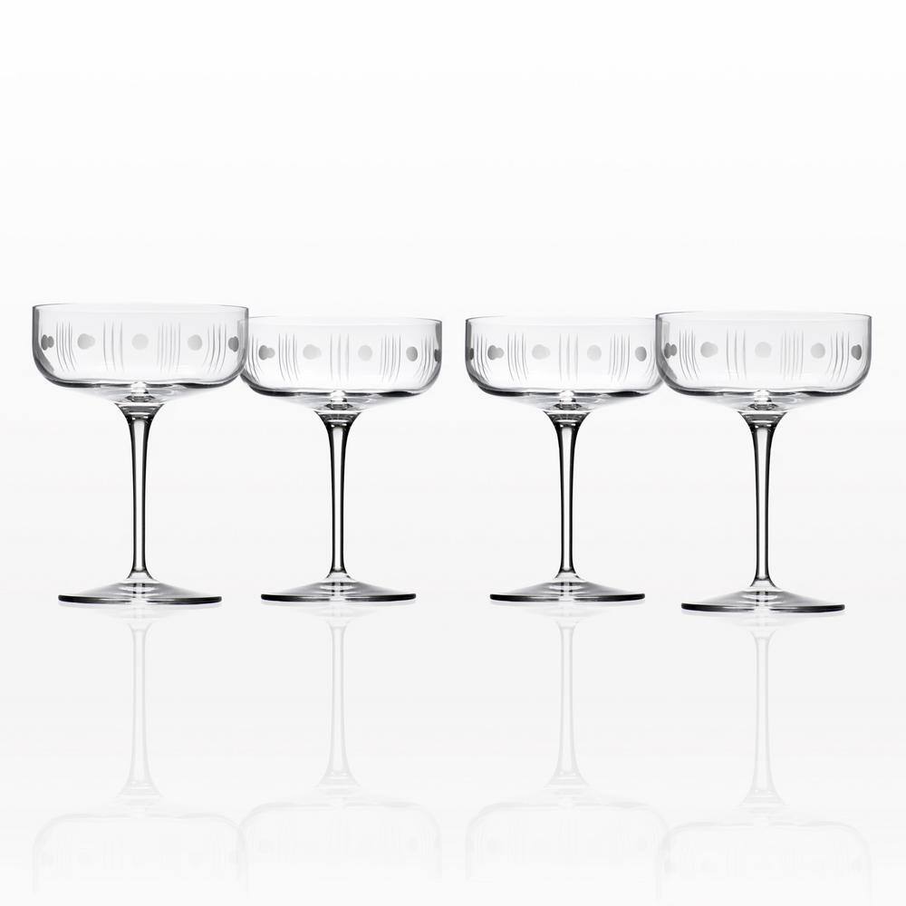 Rolf Glass Mid-Century Modern 10 oz. Clear Coupe (Set of 4) 502335-S4