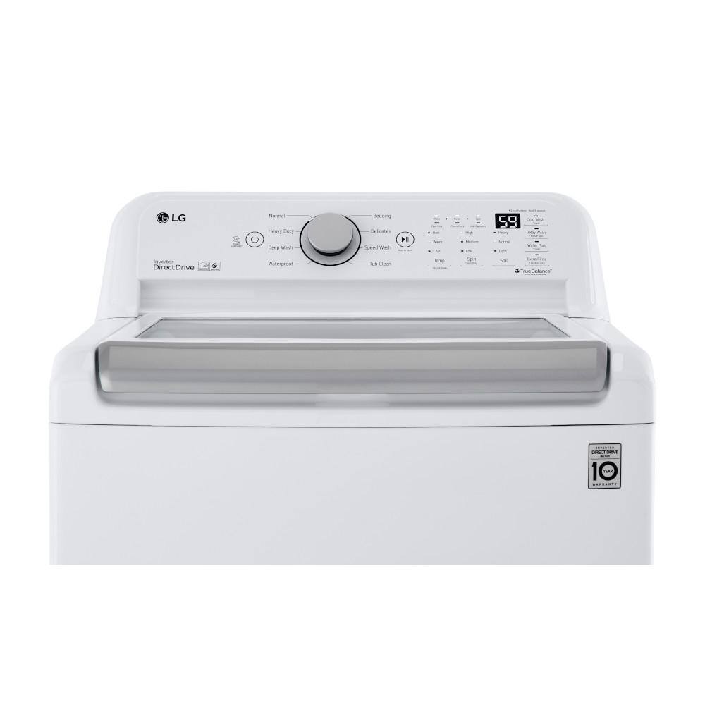 LG 5 cu.ft. Top Load Washer in White with Impeller NeveRust Drum andd TurboDrum Technology WT7150CW