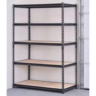 Muscle Rack 5-Tier Heavy Duty Steel Garage Storage Shelving Unit in Black (48 in. W x 72 in. H x 24 in. D) UR-245PBB