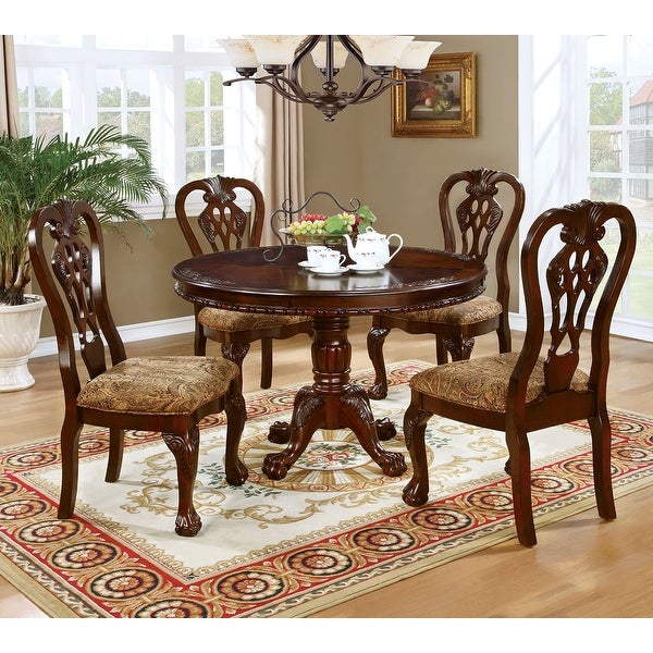 Wooden Dining Table in Brown Cherry Finish - Brown Cherry