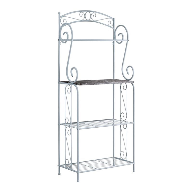 Pilaster Designs Destin 4-tier Metal Freestanding Kitchen Bakers Rack in White