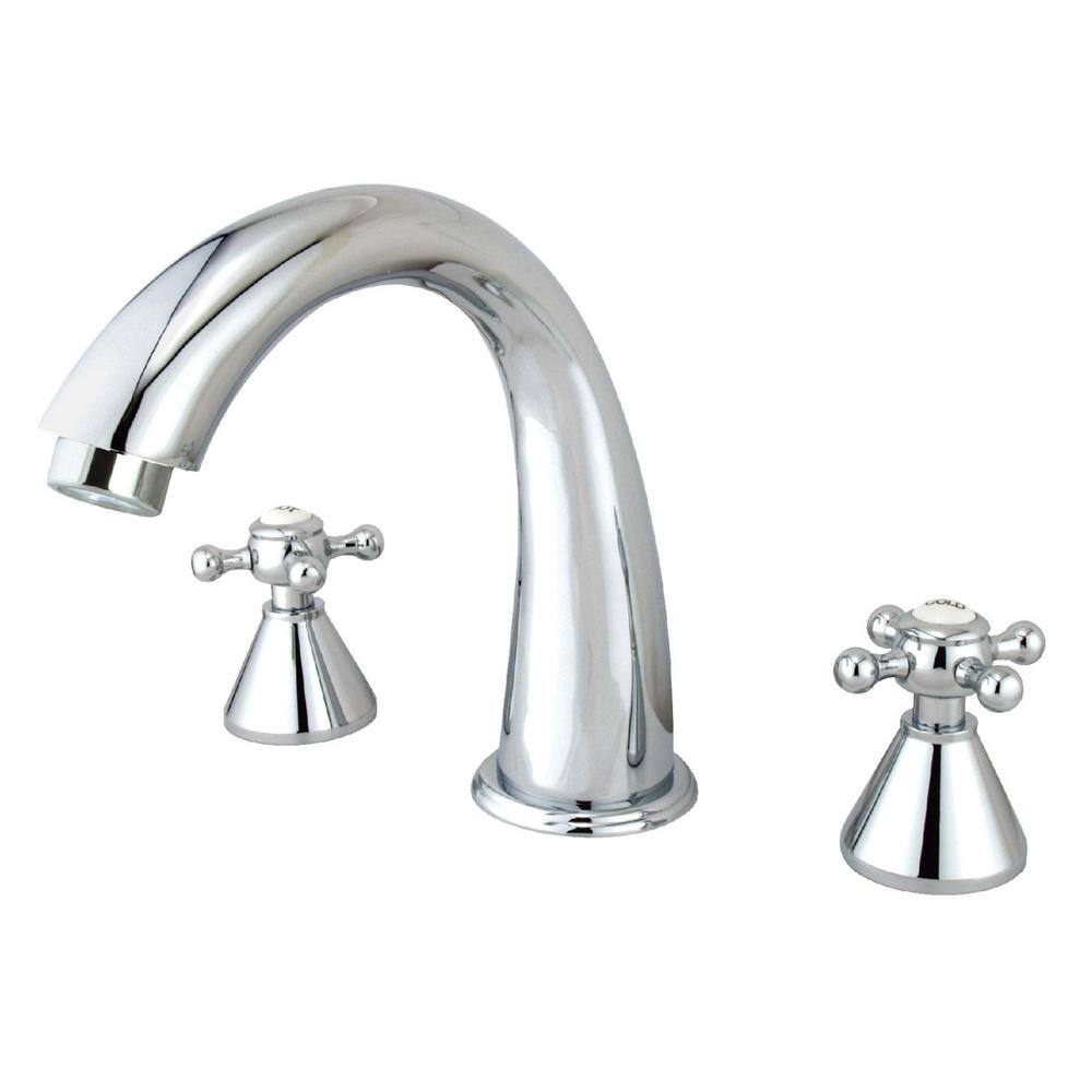 Kingston Brass Roman 2-Handle Deck Mount Roman Tub Faucet in Polished Chrome HKS2361BX