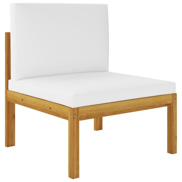 3-Seater Patio Sofa with Cushion Solid Acacia Wood - Overstock - 35847826