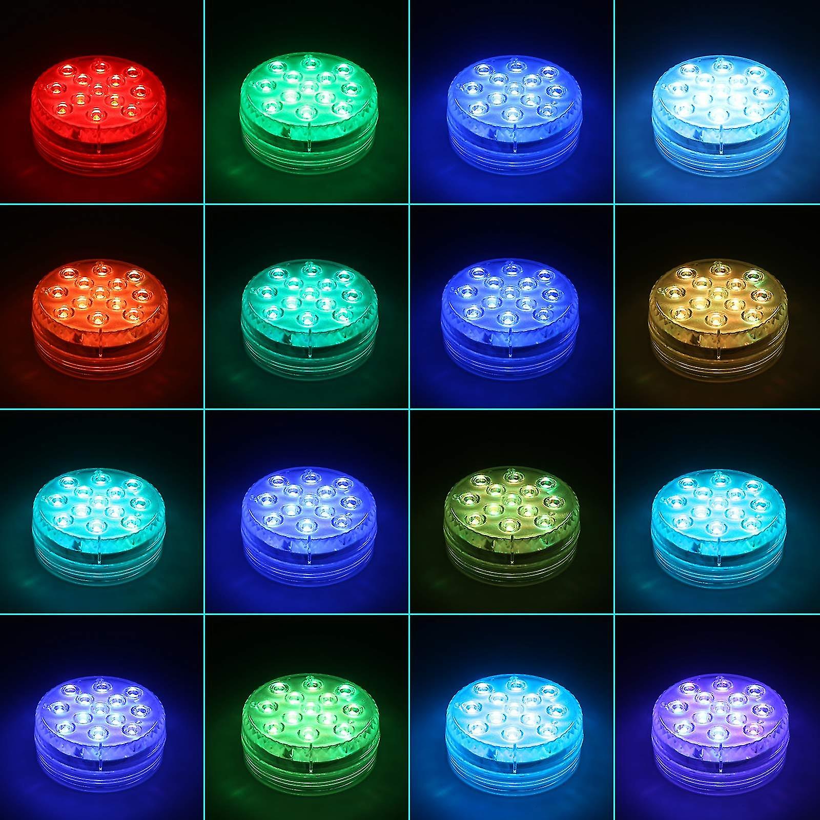 Submersibd ， 4 Pack Led S With Remote Rgb Changing Pond Ing Rat For Vase Base， Swimming Pool