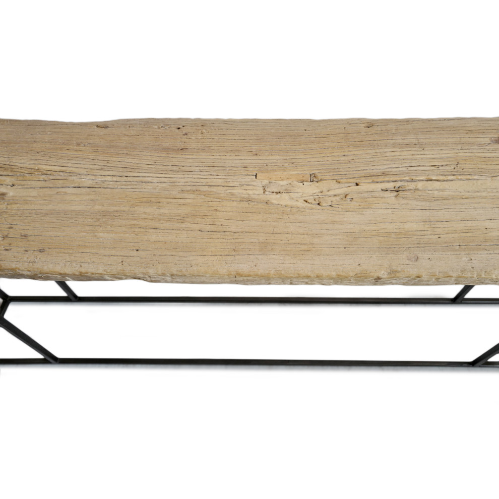 VIntage Raw Plank and Iron Console Table   Industrial   Console Tables   by Design Mix Furniture  Houzz