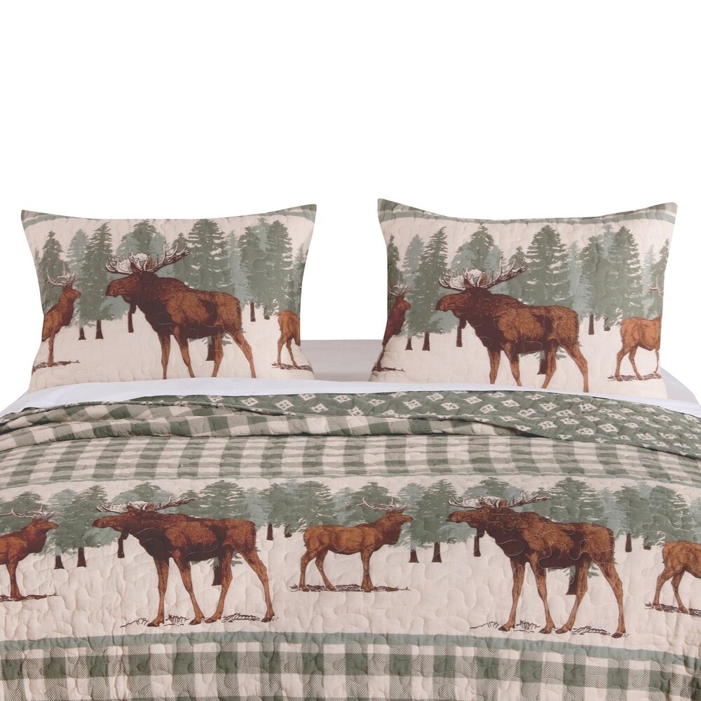 Greenland Home Fashions Moose Creek Rustic Plaid Quilt Set