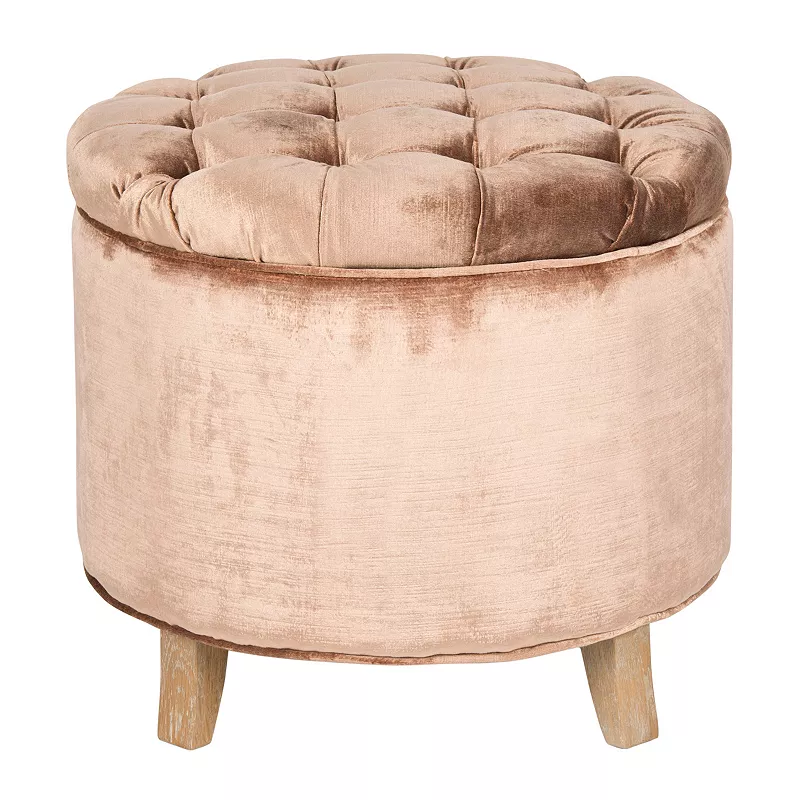 Safavieh Amelia Brown Tufted Storage Ottoman