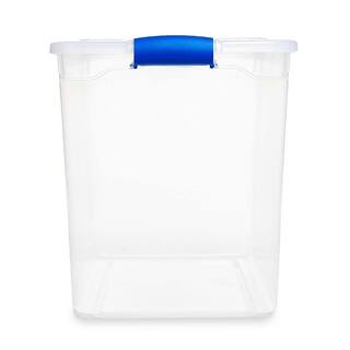 HOMZ 112 qt. Heavy Duty Clear Plastic Stackable Storage Containers (6-Pack) 3 x 3450CLRDC.02