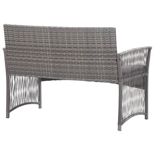 4 Piece Garden Lounge Set with Cushion Poly Rattan Anthracite - Overstock - 35107494