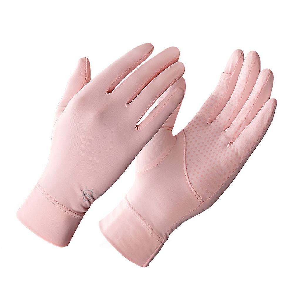 1 Pair Uv Protective Gloves Women Summer Sunscreen Ice Silk Gloves Lightweight And Breathable Anti Slip Touch Screen Sunscreen Gloves For Golf Driving