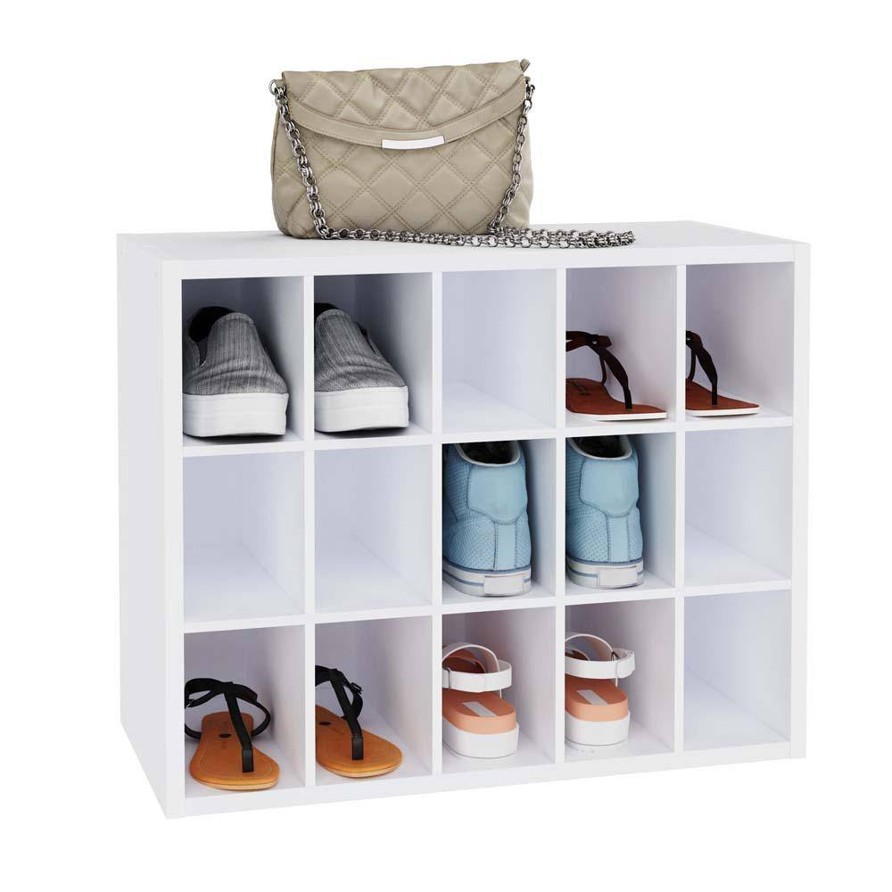 ClosetMaid 19 in. H x 24 in. W x 12 in. D White Wood Look 15-Cube Storage Organizer 8983