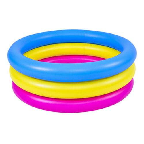 PMU Inflatable Kiddy Pool 3-Ring 30 Inch Triple Ring Children's Summer Swimming Pool for Kids and Toddlers， Great for Backyard， Garden， Outdoor Water Game Play Pkg/1