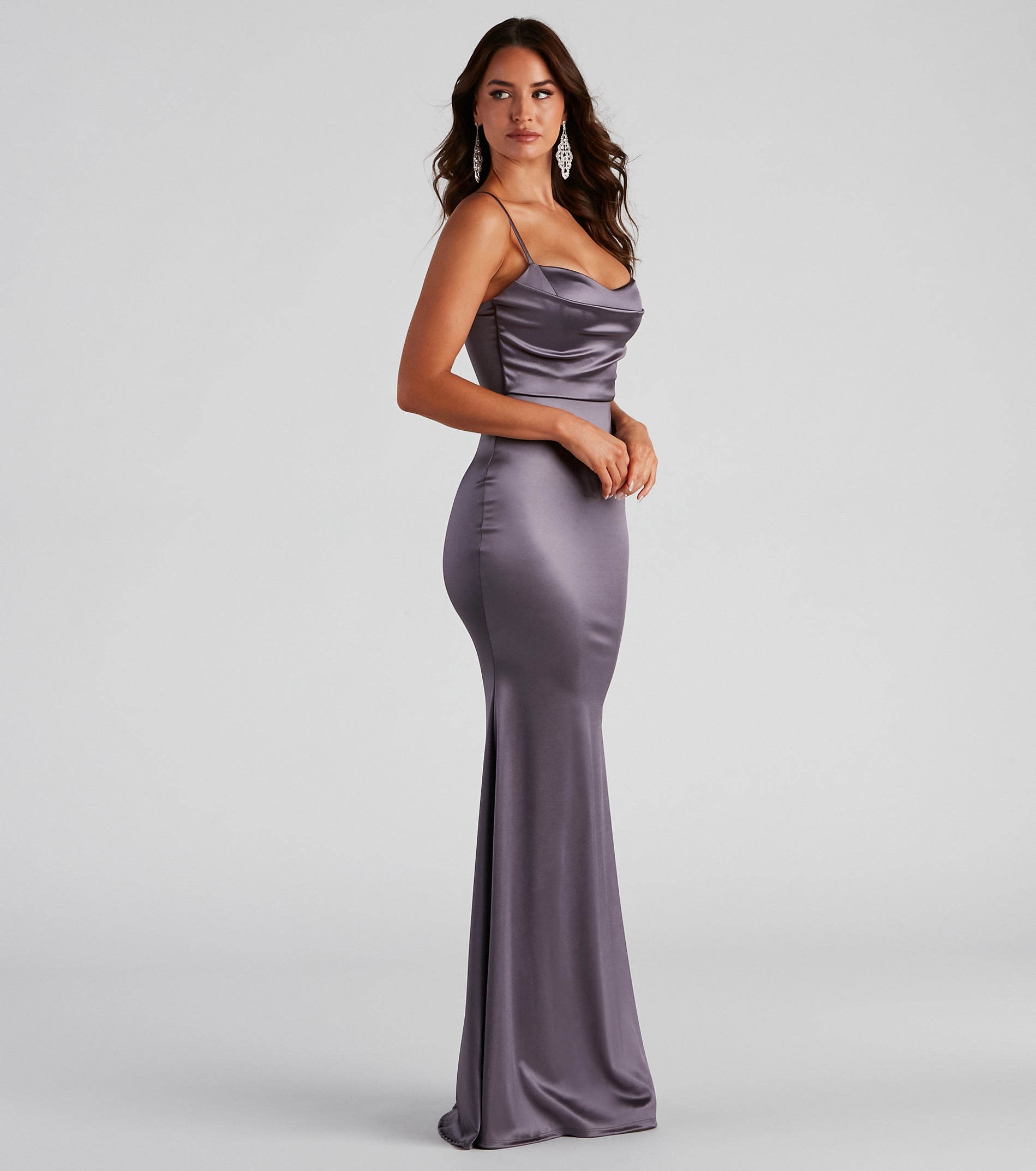 Ciara Sleeveless Satin Formal Dress