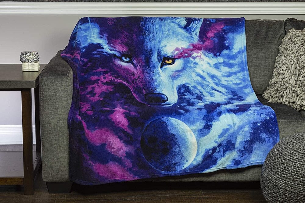 Celestial Wolf Super Soft Plush Fleece Throw Blanket