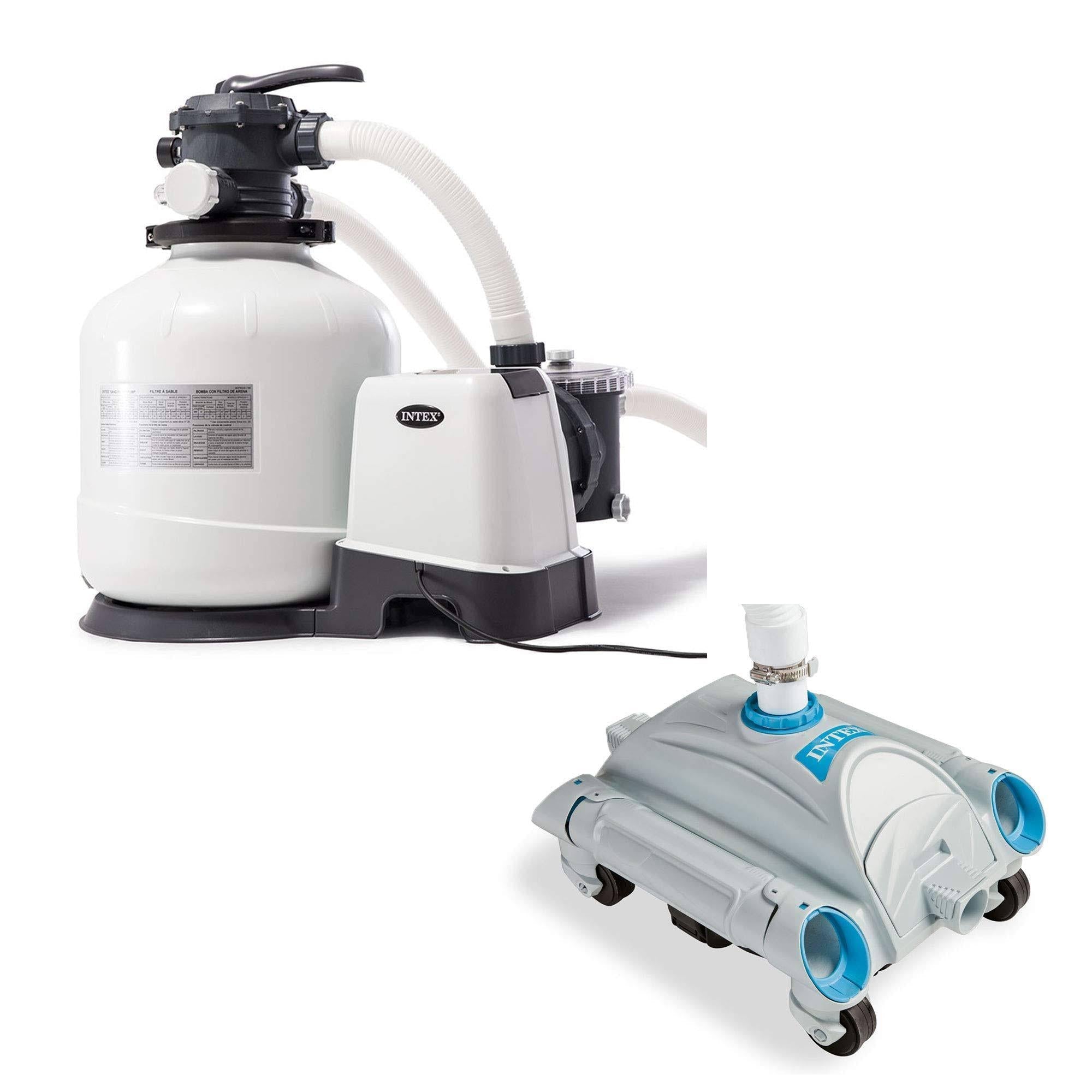 3000 GPH Above Ground Sand Filter Pump and Automatic Vacuum