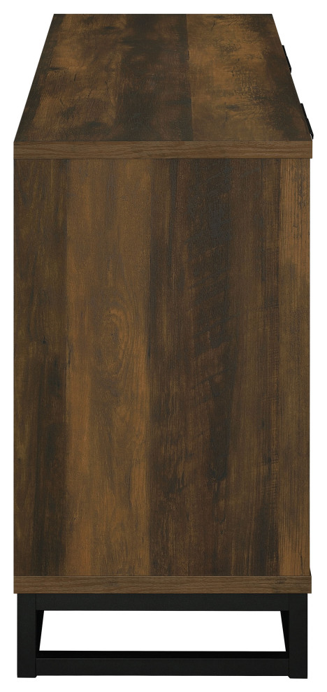 Ryatt 4 door Engineered Wood Accent Cabinet Dark Pine   Modern   Accent Chests And Cabinets   by Modon  Houzz