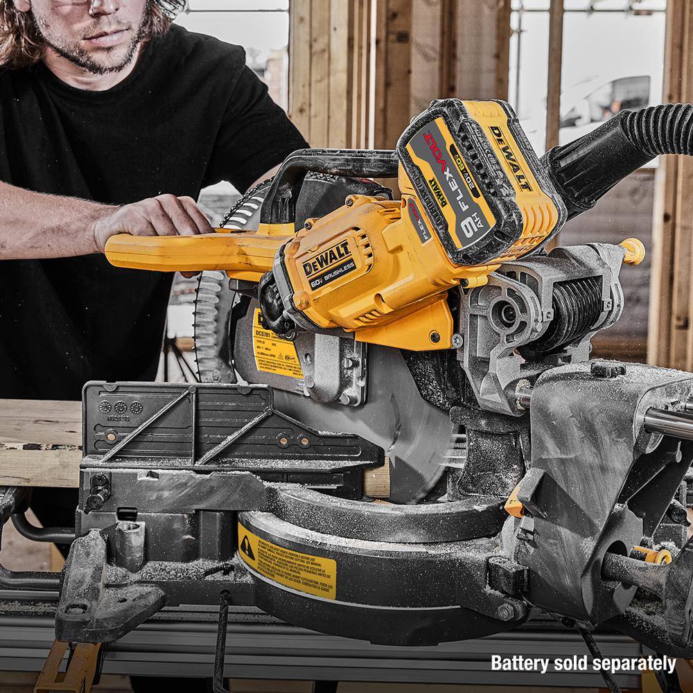 DW 60V Lithium-Ion 12 in. Cordless Sliding Miter Saw (Tool Only) DCS781B