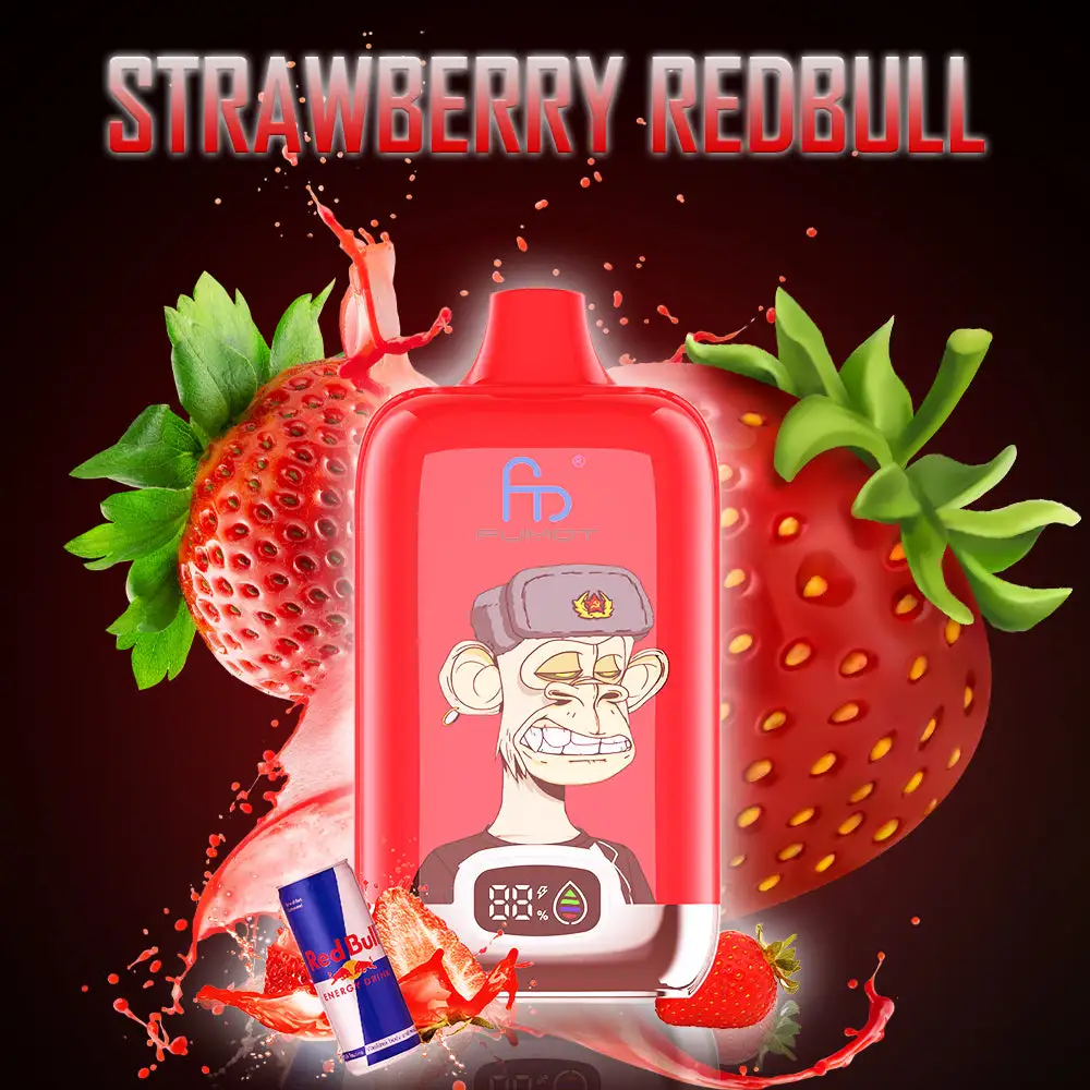 Fumot Tornado Digital Box 12000 Puffs - Strawberry Red Bull