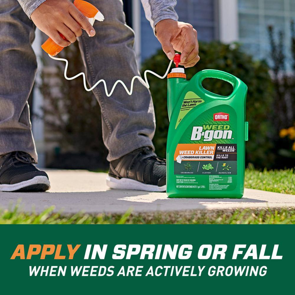 Ortho Weed B-gon 1 gal. Lawn Weed Killer Ready-To-Use plus Crabgrass Control with Trigger Sprayer 042521005