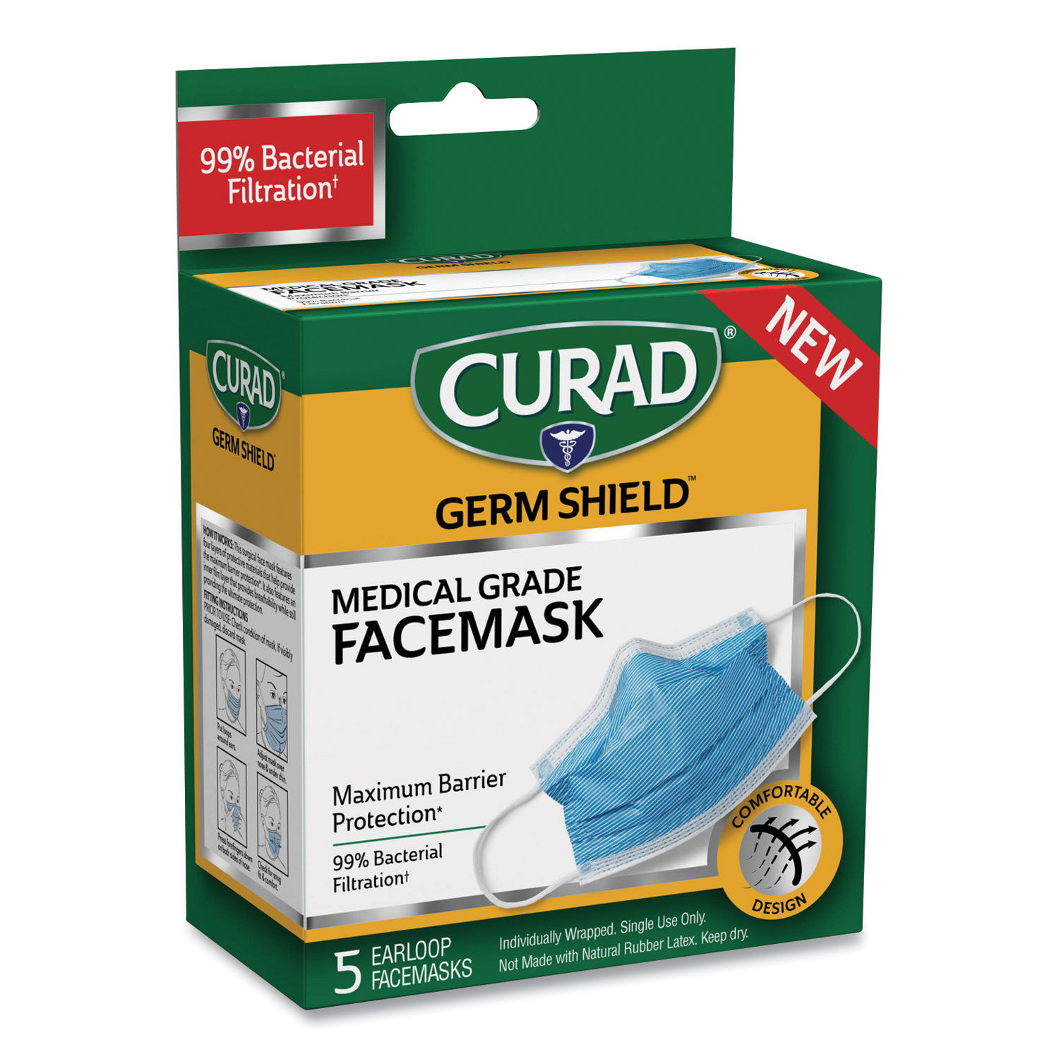 Germ Shield Medical Grade Maximum Barrier Face Mask by Curadandreg; MIICUR812S