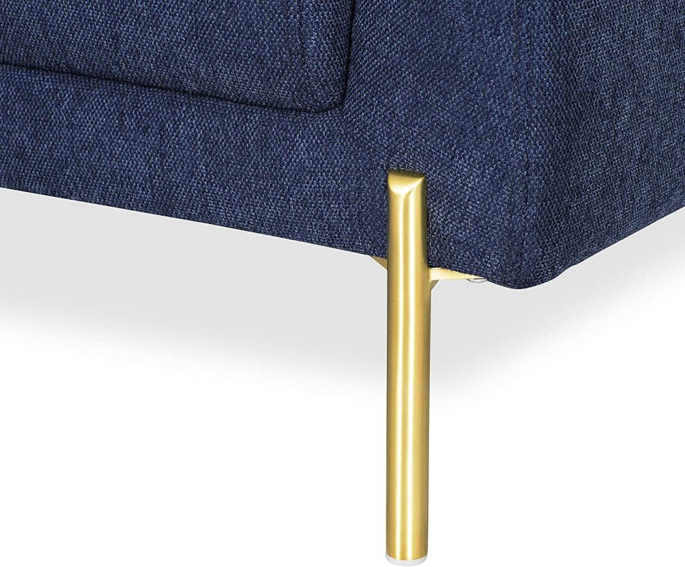 Left Facing Sectional Sofa  Brass Plated Legs  ampPolyester Seat   Contemporary   Sectional Sofas   by Decor Love  Houzz