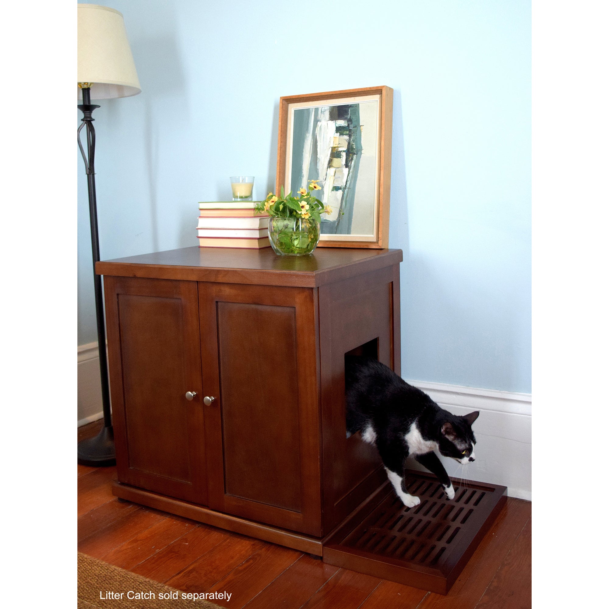 The Refined Feline Refined Litter Box， Large， Mahogany