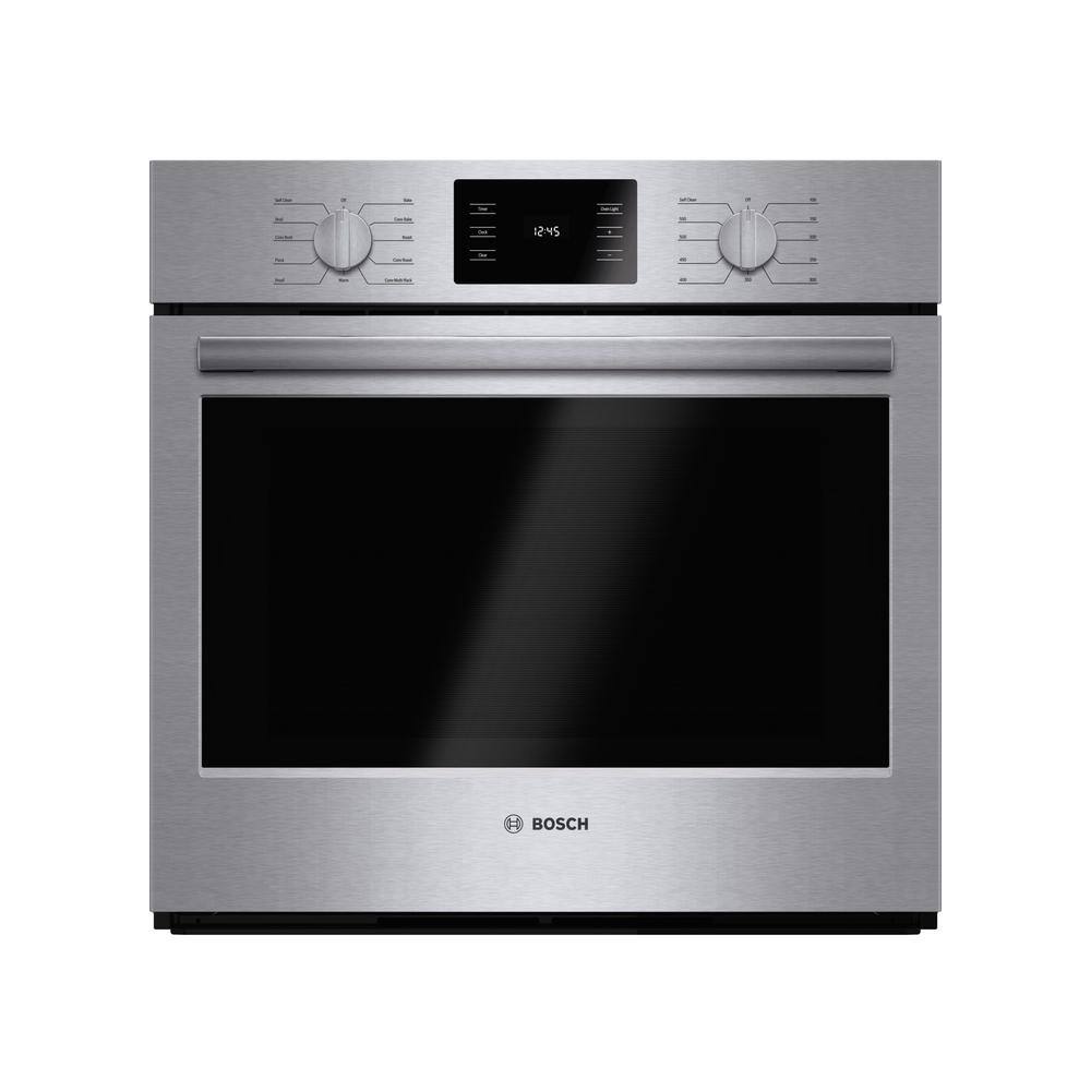 Bosch 500 Series 30 in. Built-In Single Electric Wall Oven with European Convection and Self-Cleaning in Stainless Steel HBL5451UC