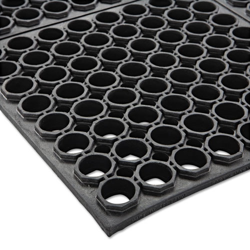 Crown Safewalk Heavy-Duty Anti-Fatigue Drainage Mat | General Purpose， 36 x 60， Black | CWNWSTF35BLA