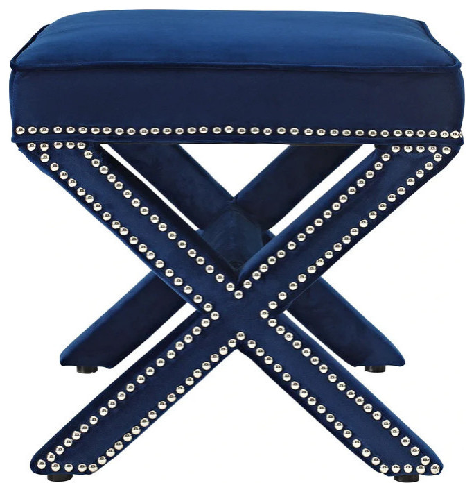 Tillie Navy Bench/ Ottoman   Contemporary   Footstools And Ottomans   by Virgil Stanis Design  Houzz