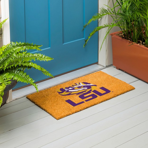 Evergreenncaalsu Tigers Logo Natural Coir 28 X 16 Inches Indoor Outdoor Doormat