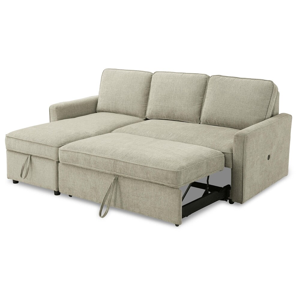 Signature Design by Ashley Kerle 2 Piece Sectional with Pop Up Bed  Hidden Storage and USB Port