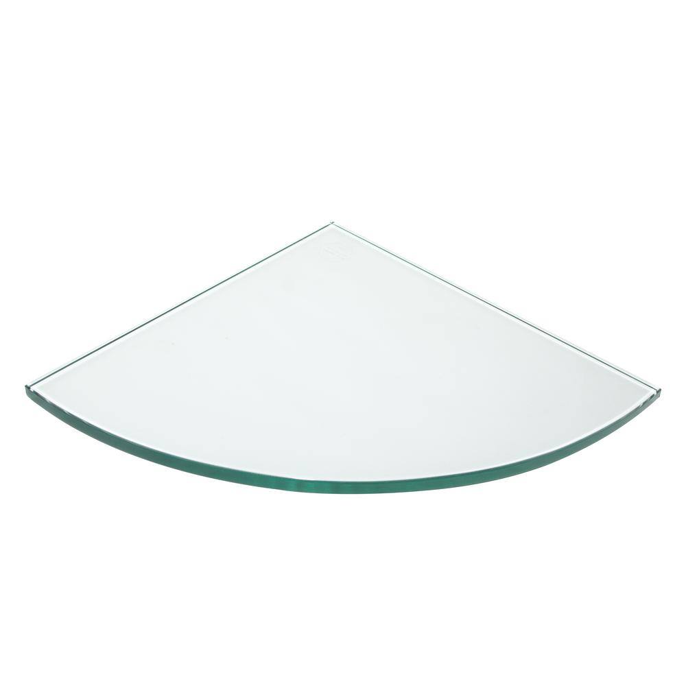 CRAFT + MAIN Oval 10 in. x 10 in. Glass Corner Shelf in Silver GCS1010