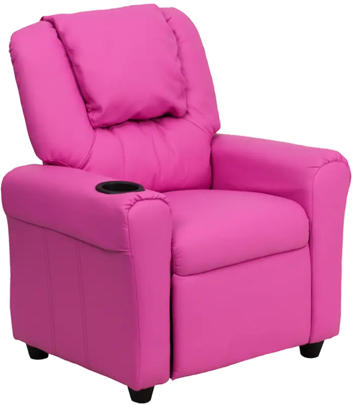 Mini Me Kids Hot Pink Recliner with Cup Holder