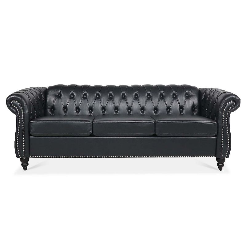 F.c Design Rolled Arm Chesterfield 3 Seater Sofa