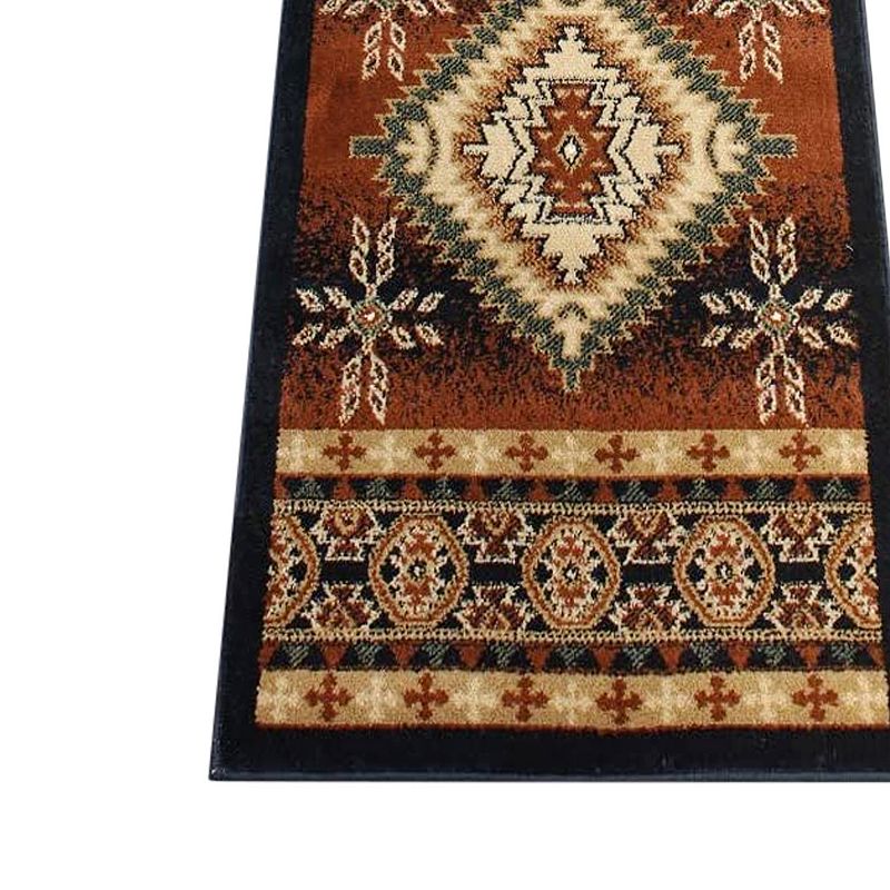 Masada Rugs Masada Rugs 2'x7' Southwest Native American Geometric Medallion Area Rug in Brown - Design B357