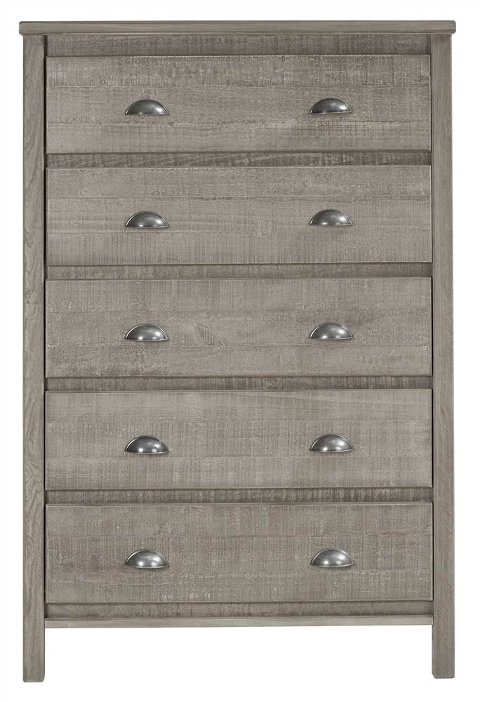 Baja Five Drawer Chest - Rustic Grey Finish