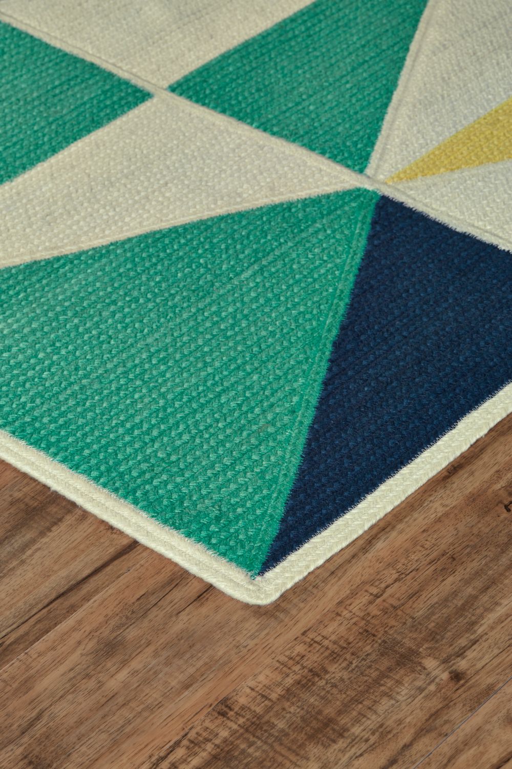 Chole Machine Braided Green and Blue Rug by BD Fine