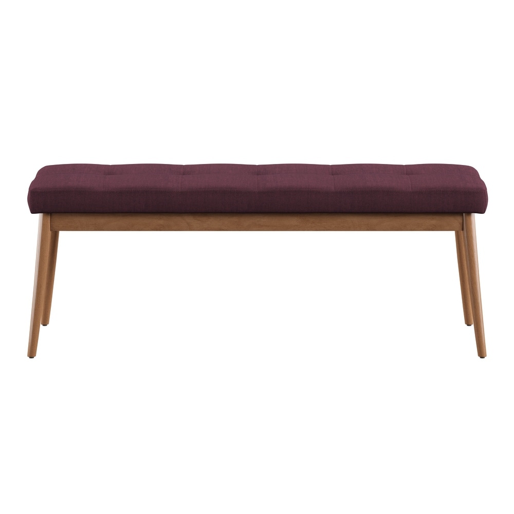 Sasha Oak Angled Leg Linen Dining Bench iNSPIRE Q Modern