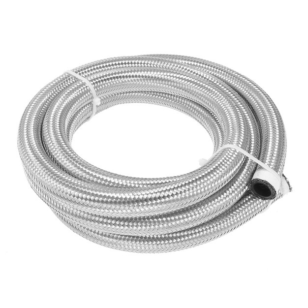 Universal Braided Stainless Steel Cpe Oil Fuel Gas Line Hose Silver Tone