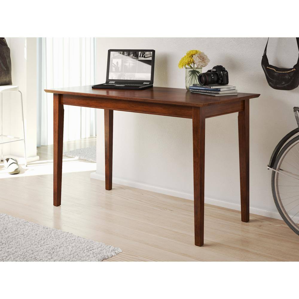 AFI 48 in. Rectangular Walnut Writing Desk with Solid Wood Material AH11104