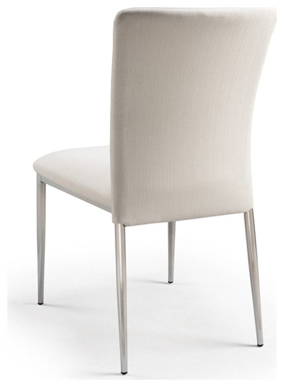 New Spec Faux Leather Dining Side Chair in White (Set of 2)   Midcentury   Dining Chairs   by Homesquare  Houzz