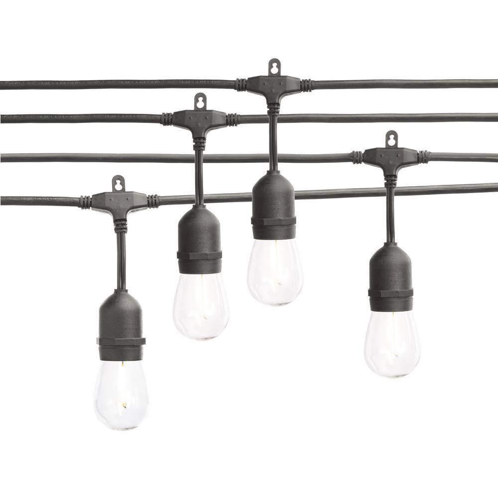 Hampton Bay 24-Light 48 ft. IndoorOutdoor String Light with S14 Single Filament LED Bulbs 10328