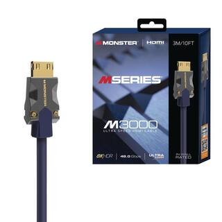 Monster 10 ft. M-3000 Ultra-Speed HDMI Cable 48 GBPS 8K HDR Resolution 24K Gold Platted Connectors MHV1-1019-US