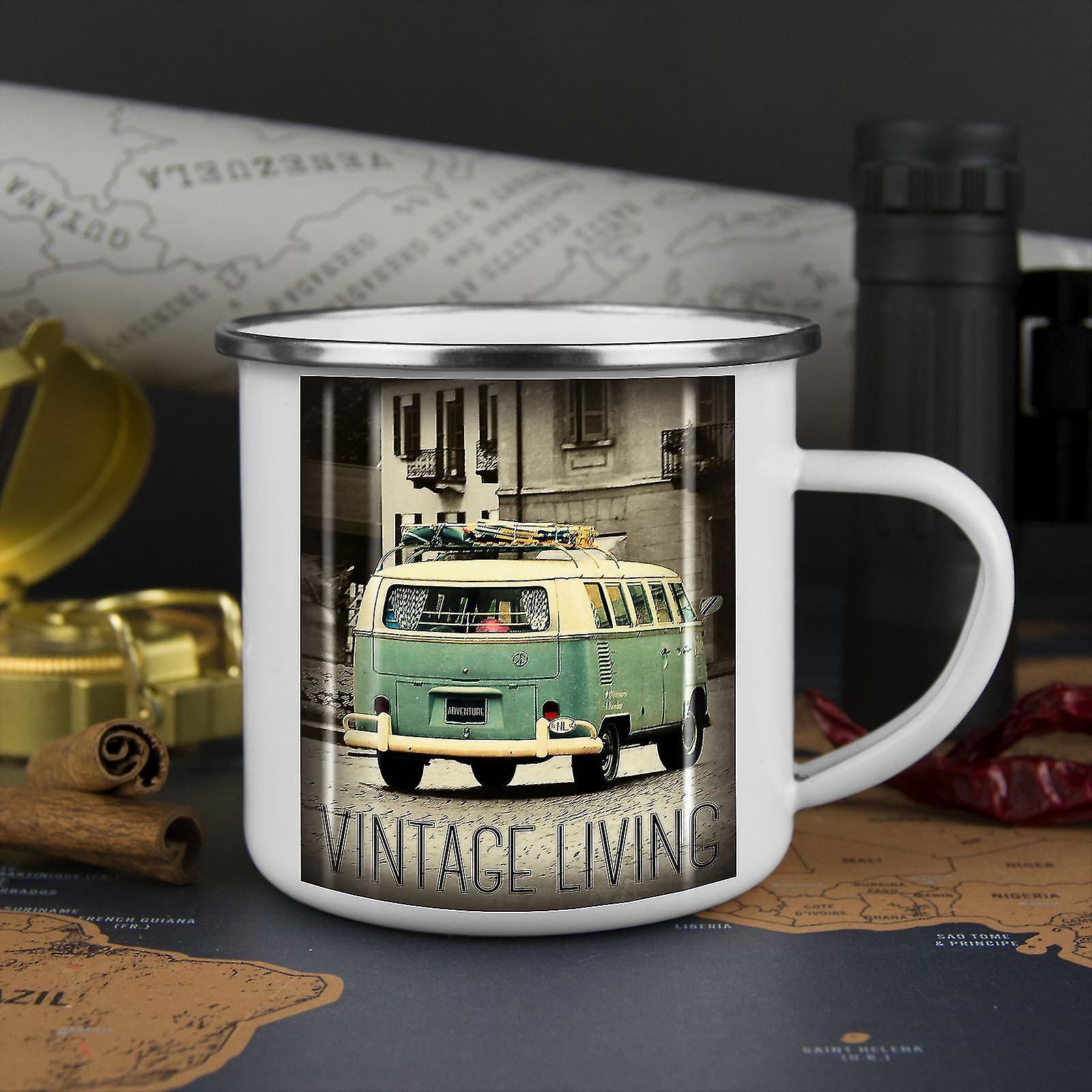 Truck Life Old Vintage NEW WhiteTea Coffee Enamel Mug10 oz | Wellcoda