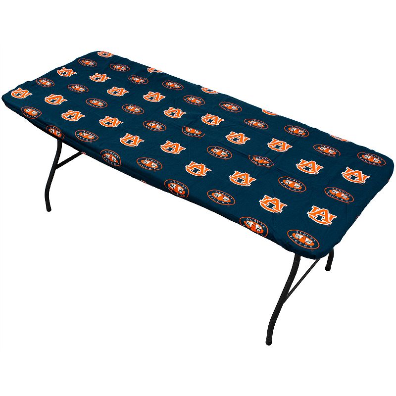 NCAA Auburn Tigers Tailgate Fitted Tablecloth， 72 x 30