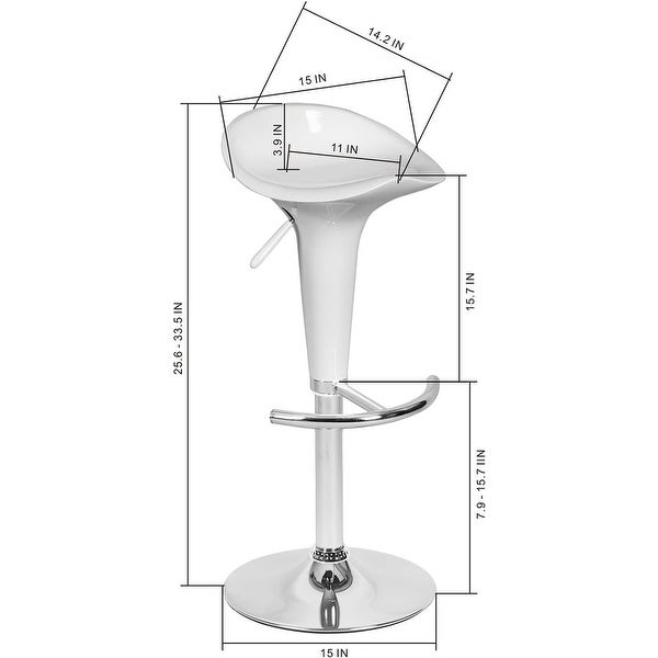 High Gloss Ergonomic Adjustable Swivel BarStools with Footrest