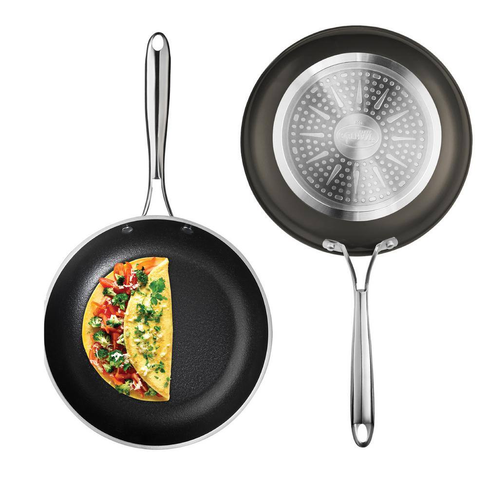 Gotham Steel 12 in. Cast-Textured Aluminum Ti-Ceramic Nonstick Frying Pan in Platinum 7034