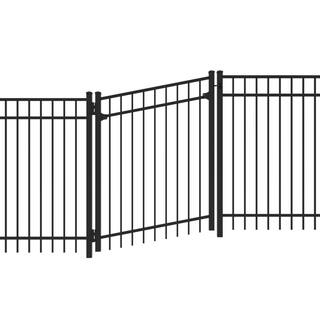 Barrette Outdoor Living 5 ft. H Black Aluminum 3 Rail Adjustable Fence Gate Kit 73050639